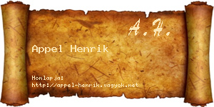 Appel Henrik névjegykártya