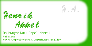 henrik appel business card